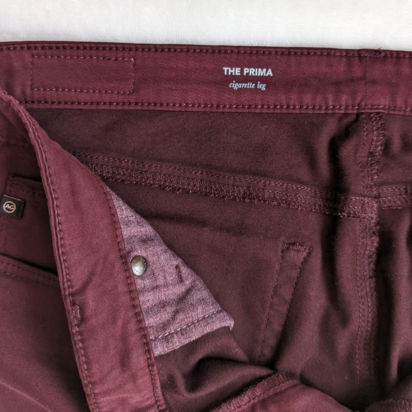 AG The Prima Jean High Rise Skinny Cigarette Stretch Sateen Deep Currant 32 NWT - Picture 12 of 16
